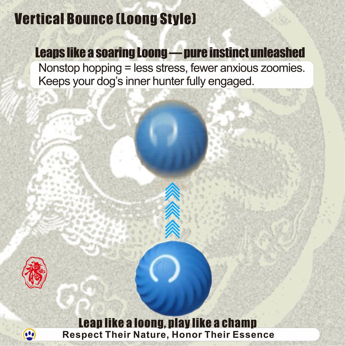 Pet Smart Loong Tiger Ball – Interactive Bouncing, Escaping, Obstacle Avoiding Dog Toy, Chew Proof, USB Rechargeable
