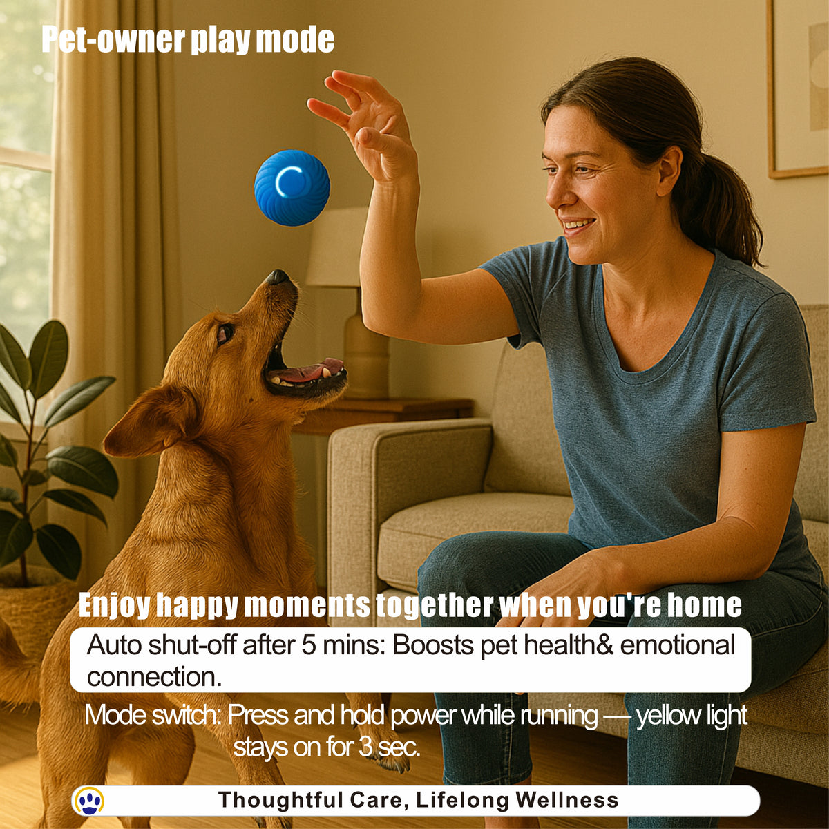 Pet Smart Loong Tiger Ball – Interactive Bouncing, Escaping, Obstacle Avoiding Dog Toy, Chew Proof, USB Rechargeable
