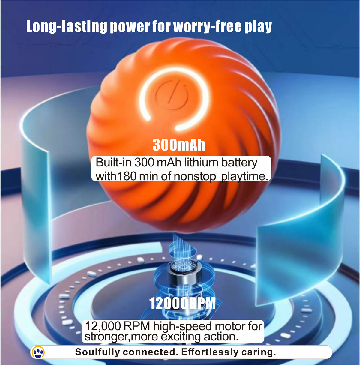 Pet Smart Loong Tiger Ball – Interactive Bouncing, Escaping, Obstacle Avoiding Dog Toy, Chew Proof, USB Rechargeable