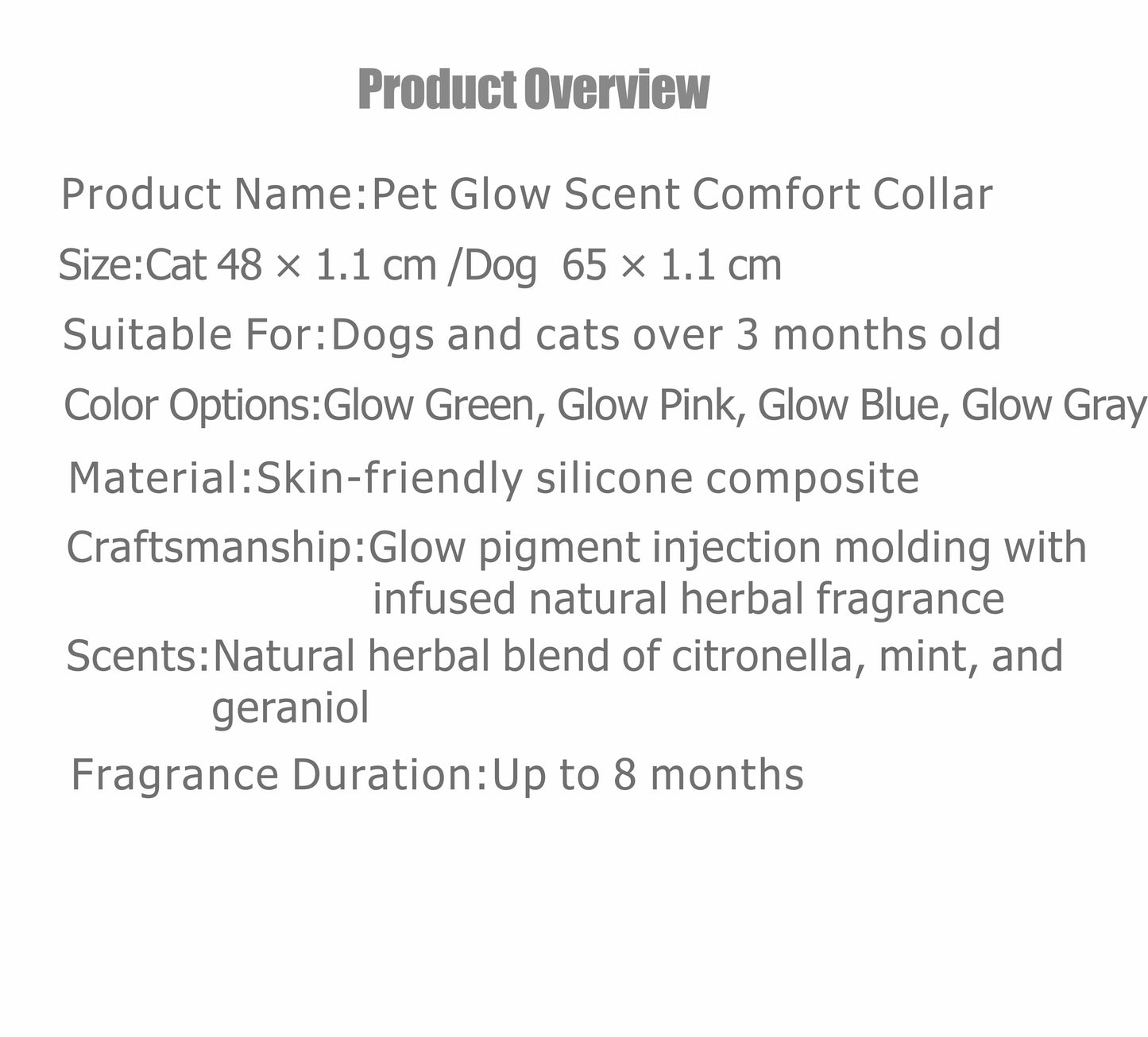 Glow-in-the-Dark Herbal Scented Pet Collar – Natural Comfort & Visibility for Dogs & Cats