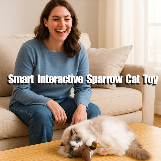 Smart Interactive Flapping Sparrow Cat Toy – Motion-Activated Chirping Bird with Catnip & Washable Cover