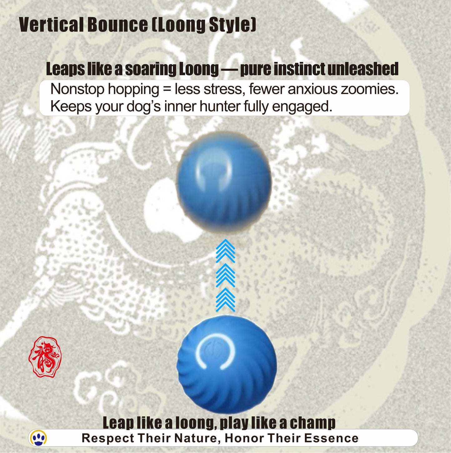 Pet Smart Loong Tiger Ball – Interactive Bouncing, Escaping, Obstacle Avoiding Dog Toy, Chew Proof, USB Rechargeable