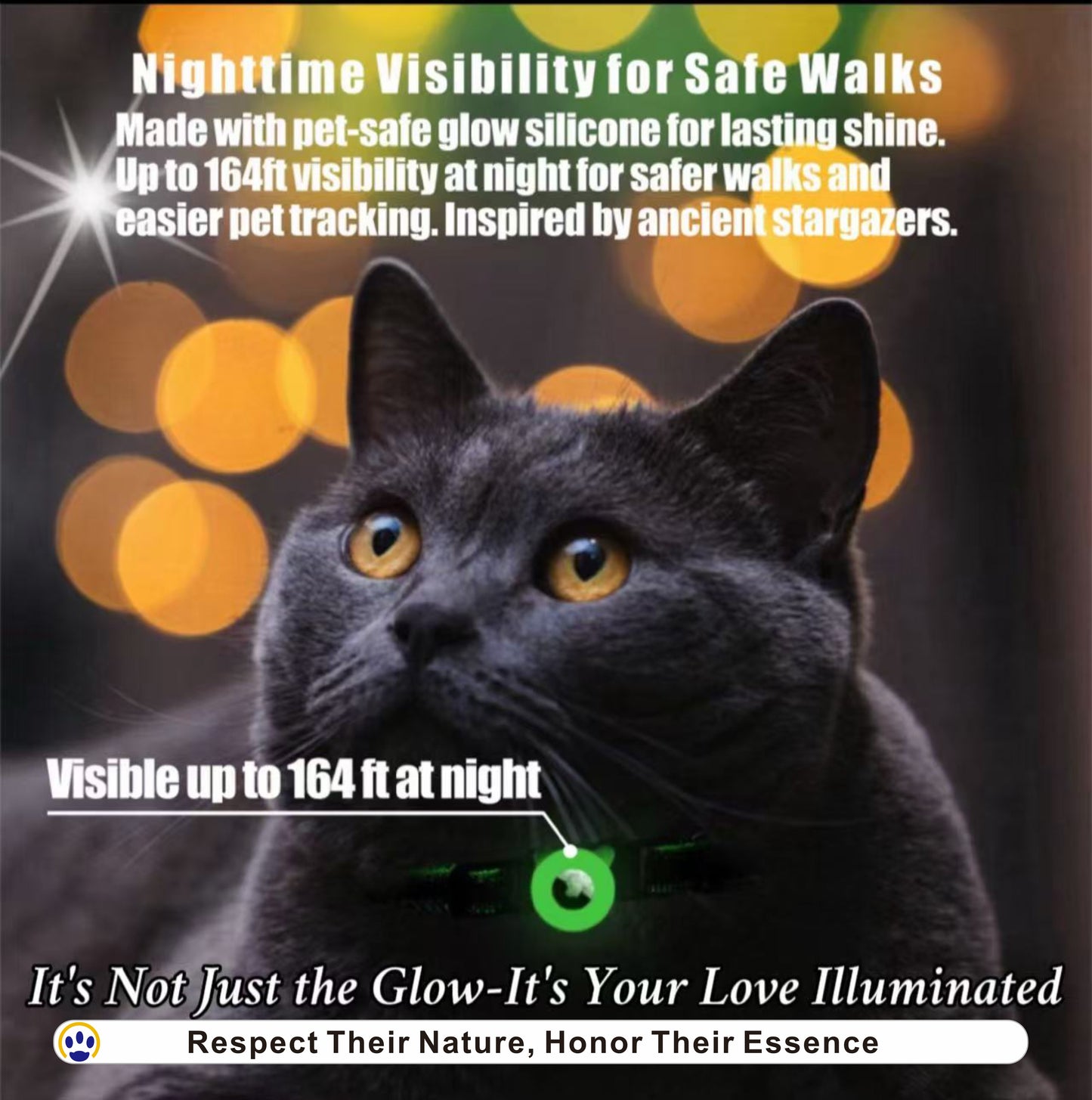 Glow‑in‑the‑Dark Silicone AirTag Case for Pet Collars – IP54 Waterproof GPS Tracker Protector