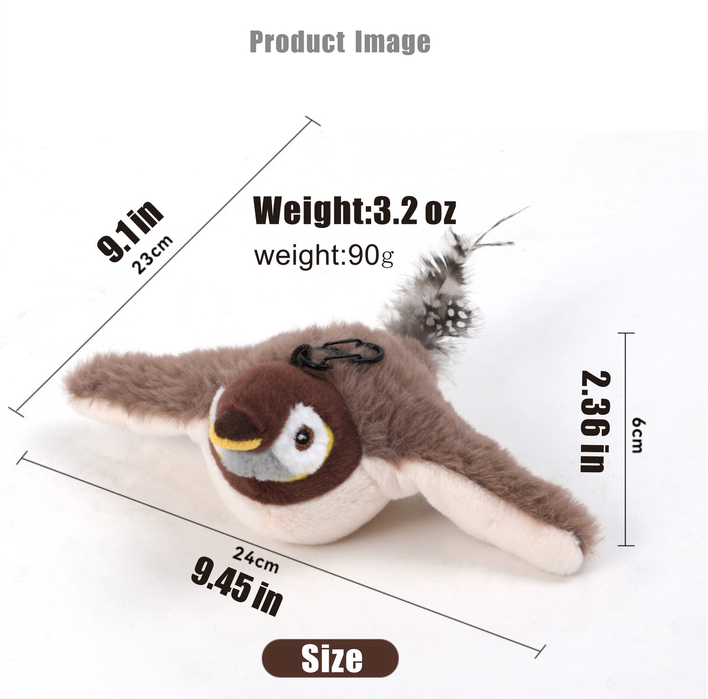 Smart Interactive Flapping Sparrow Cat Toy – Motion-Activated Chirping Bird with Catnip & Washable Cover