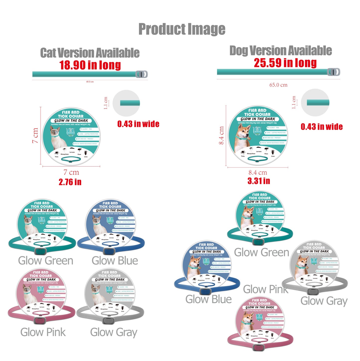 Glow-in-the-Dark Herbal Scented Pet Collar – Natural Comfort & Visibility for Dogs & Cats